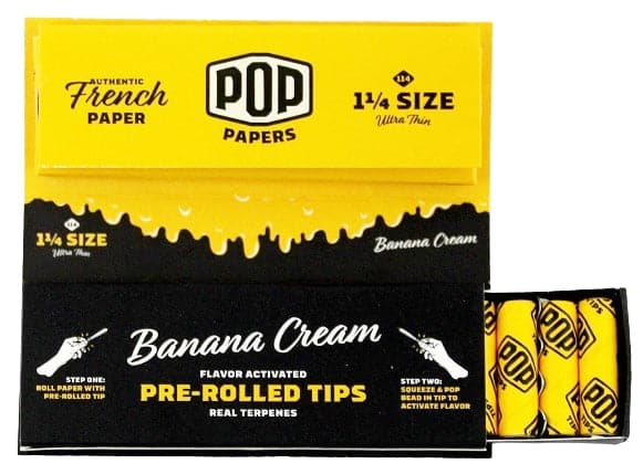 Pop Papers with Flavor Activated Pre-Rolled Tips - 1 1-4 - Banana Cream - Image 3