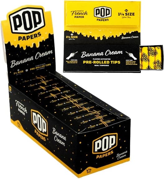 Pop Papers with Flavor Activated Pre-Rolled Tips - 1 1-4 - Banana Cream - Image 6