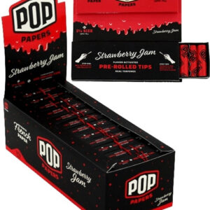 Pop Papers with Flavor Activated Pre-Rolled Tips - 1 1-4 - Strawberry Jam