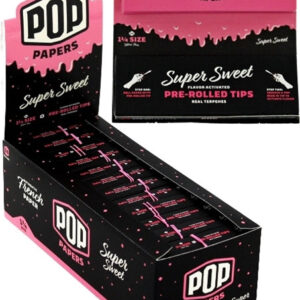 Pop Papers with Flavor Activated Pre-Rolled Tips - 1 1-4 - Super Sweet