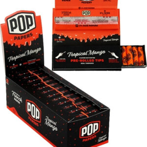 Pop Papers with Flavor Activated Pre-Rolled Tips - 1 1-4 - Tropical Mango