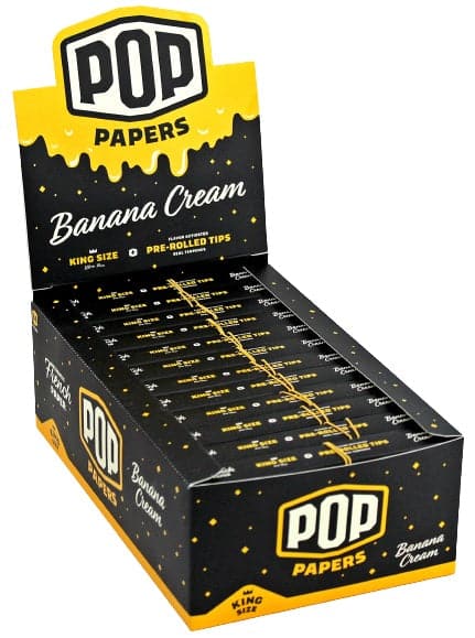 Pop Papers with Flavor Activated Pre-Rolled Tips - King Size - Banana Cream - Image 4
