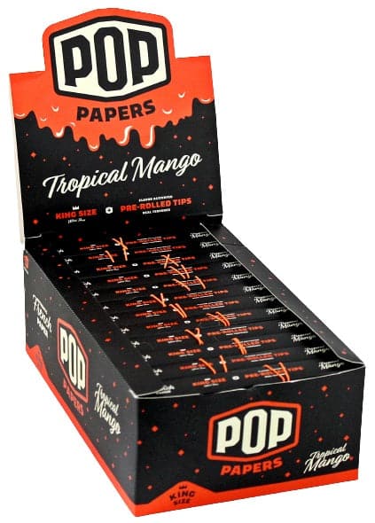 Pop Papers with Flavor Activated Pre-Rolled Tips - King Size - Tropical Mango - Image 4