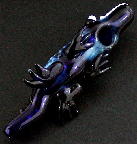 5.5" Pyrex Art Figure - Blue Crocodile