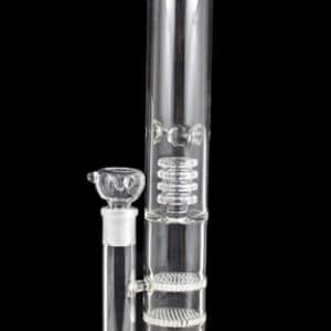 16" Triple Honeycomb Barrel Quad Perk Straight Water Pipe
