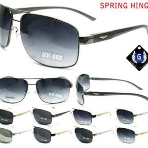 12ct G Sport Aluminum Aviator Sunglasses With Logo And Sping Hinge RAM10