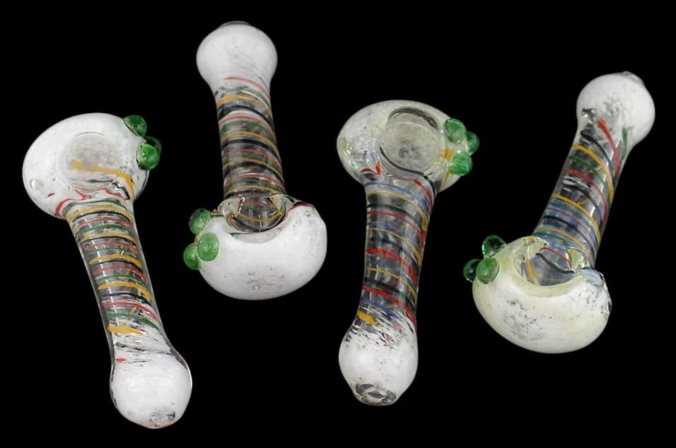 4ct 4" Rasta Art Frit Marble Hand Pipe