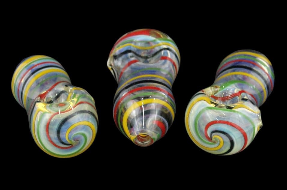 2ct 3" Fuming Rasta Rock Hand Pipe