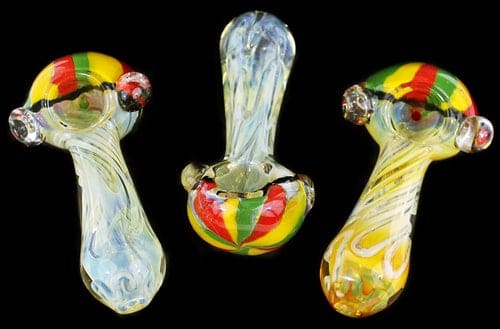 4ct 4.5" Rasta Flower Art Fuming Hand Pipe
