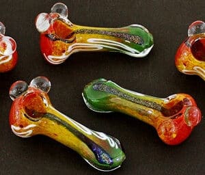 4ct 4" Rasta Frit Dichroic Marble Hand Pipe