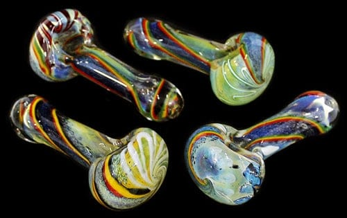 6ct 4" Rasta Strip Frit Fuming Hand Pipe
