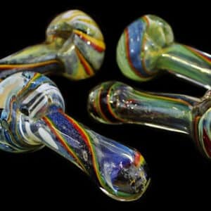 6ct 4" Rasta Strip Frit Fuming Hand Pipe