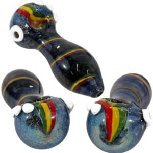 2ct 4" Rasta Strip Frit Marble Hand Pipe
