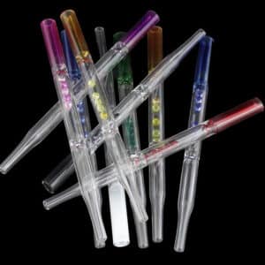 10ct 7.5" Glass Straw Nectar Collector Diamonds