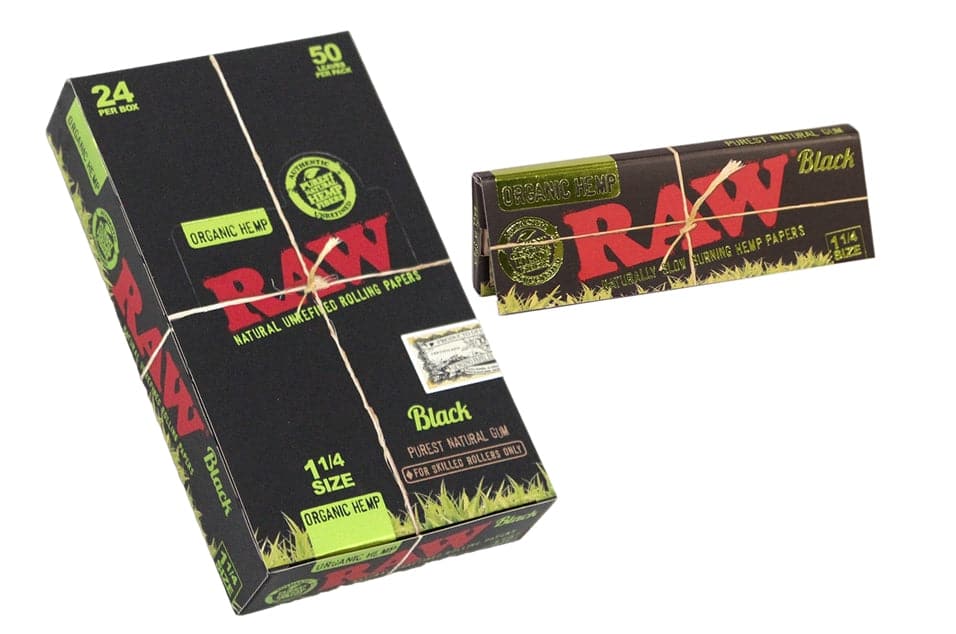 Raw Rolling Paper - Organic - Black 1 1/4