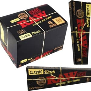 Raw Cones Classic - Black - 1 1/4 Retropack 32pk