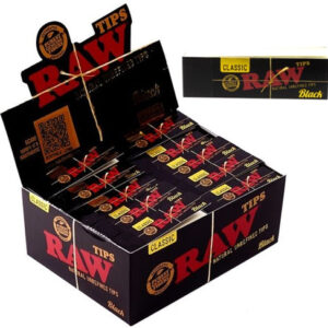 RAW Rolling Paper Tips - Black 50pk