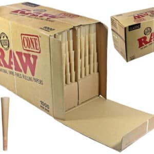 RAW Classic Bulk 1 1-4 Pre-Rolls Cones 1000pk 84mm 24mm