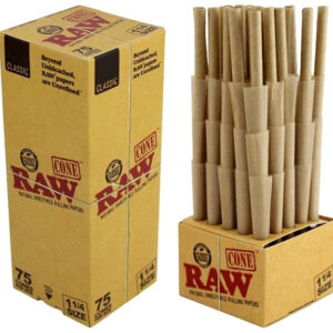 RAW Mini Bulk Prerolled Cones - Classic - 1 1-4 75pk