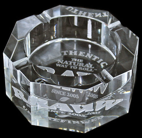 RAW Solid Lead Free 3.5lb Crystal Glass Ashtray