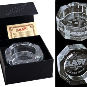 RAW Solid Lead Free 3.5lb Crystal Glass Ashtray
