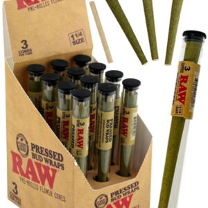 Raw Pressed Bud Wraps Pre-Rolled Flower Cones - 1 1-4