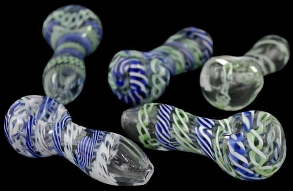 10ct 3" Roped Swirl Spoon Hand Pipe Assortment