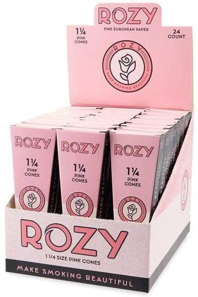 Rozy Pink Pre-Rolled Cones - 1 1-4 - 6pk – 24ct Display - Image 3