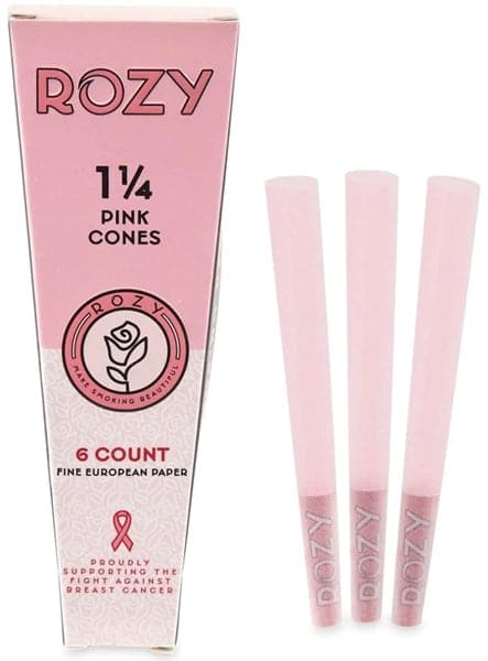 Rozy Pink Pre-Rolled Cones - 1 1-4 - 6pk – 24ct Display