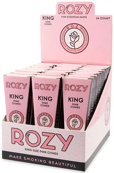Rozy Pink Pre-Rolled Cones - King Size - 3pk – 24ct Display
