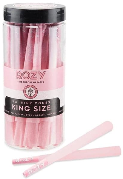 Rozy Pink Pre-Rolled Cones - King Size - 50ct Jar - Image 4