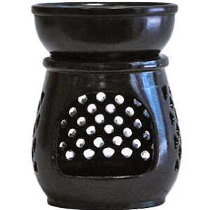 3.5" Soapstone Aroma Lamp Black SBR38