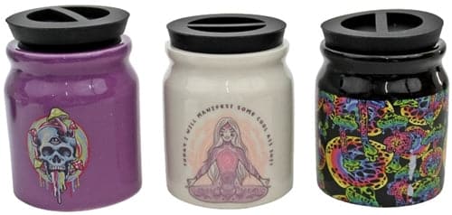 4ct 3oz Ceramic Stash Jars Assortment