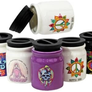 4ct 3oz Ceramic Stash Jars Assortment