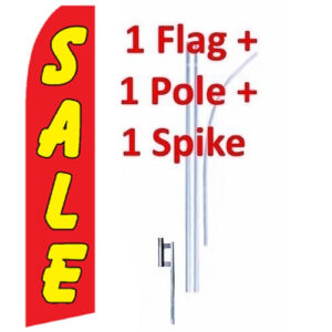 15' Sale (Red And Yellow) Windless Business Bow Swooper Feather Flag Kit