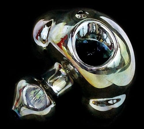 2ct 5" Shiny Skull Hand Pipe
