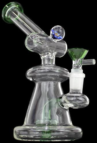 8" Shower Perk Inside Flower Marble Curve Beaker Water Pipe