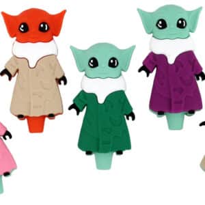 Silicone Hand Pipe with Glass Bowl - Yoda