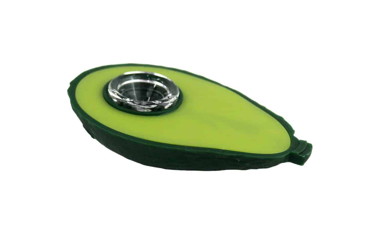 Silicone Hand Pipe with Glass Bowl - Avocado