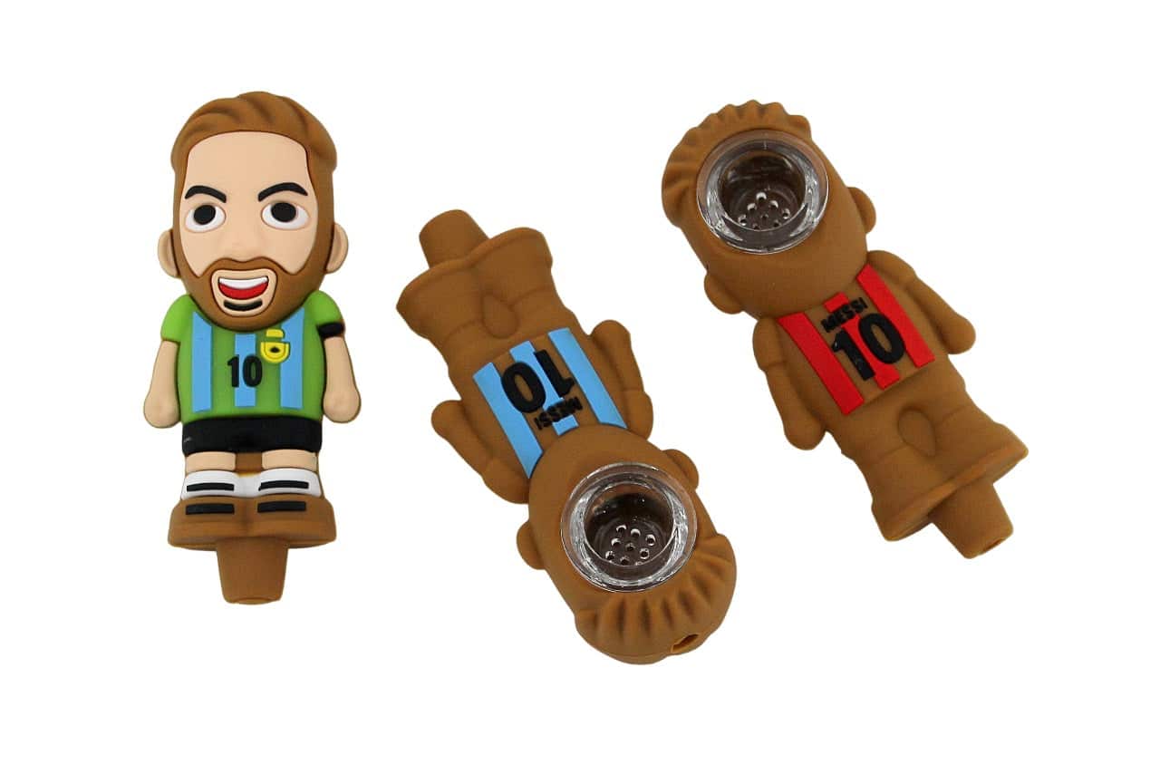 Silicone Hand Pipe with Glass Bowl - Messi