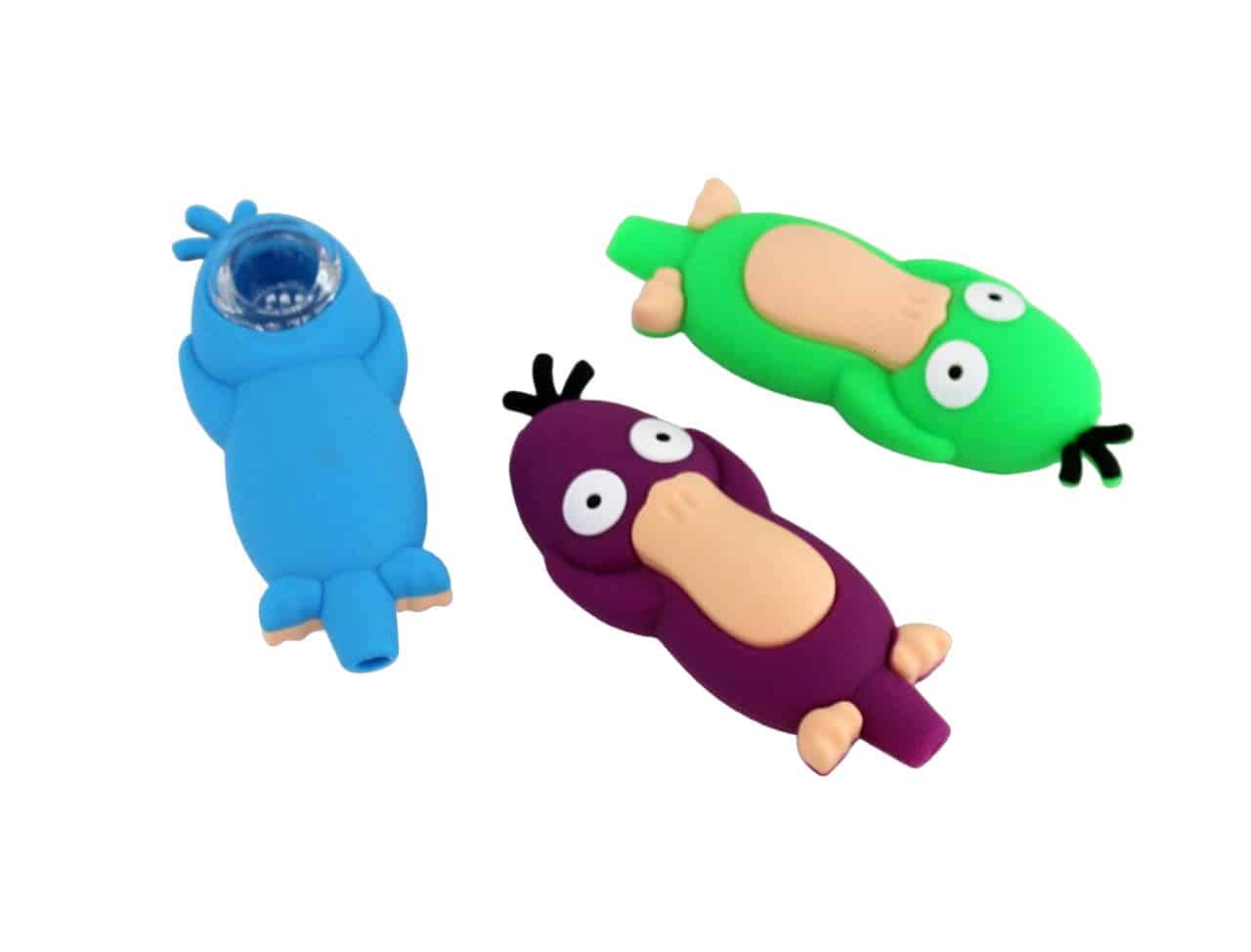 Silicone Hand Pipe with Glass Bowl - Psyduck
