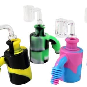 4ct Silicone Ashcatcher with Quartz Flat Top Banger