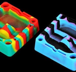 2ct Silicone Kashed Ashtray Assortment 5" x 5"