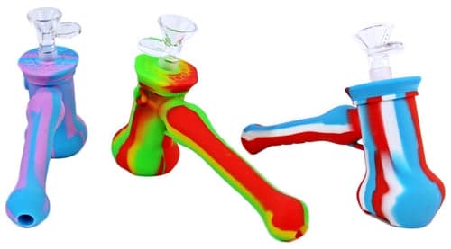 2ct 7" Silicone Hammer Bubbler With 14mm Glass Bowl