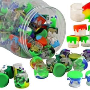 Glass Jar Silicone Top 100pk Tub