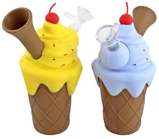 Ice Cream Silicone Bubbler Water Pipe