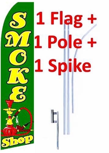 15' Smoke Shop Windless Business Bow Swooper Feather Flag Kit