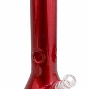 14" Glass On Glass Red Color Beaker Water Pipe