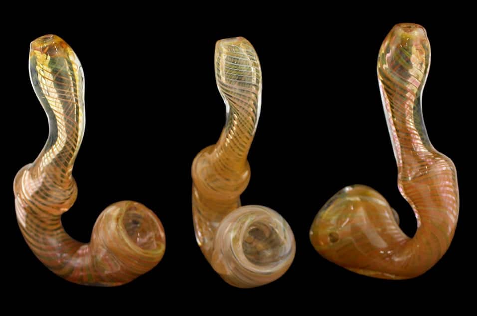 3ct 4" Spiral Art Fuming Sherlock Hand Pipe