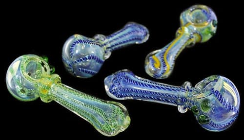 4ct 5" Spiral Art Fuming Marble Rim Hand Pipe